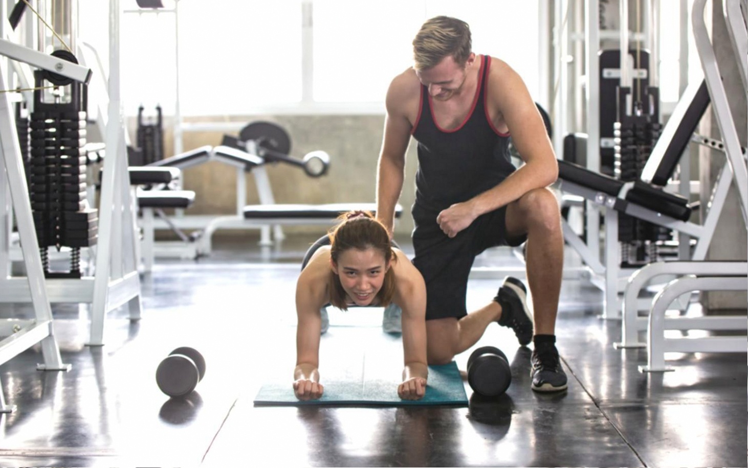 Athlete on a rowing ergometer during a CrossFit training session
